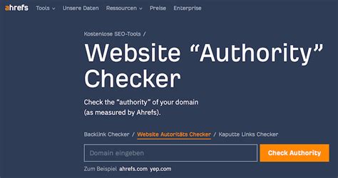 ahrefs website authority checker.